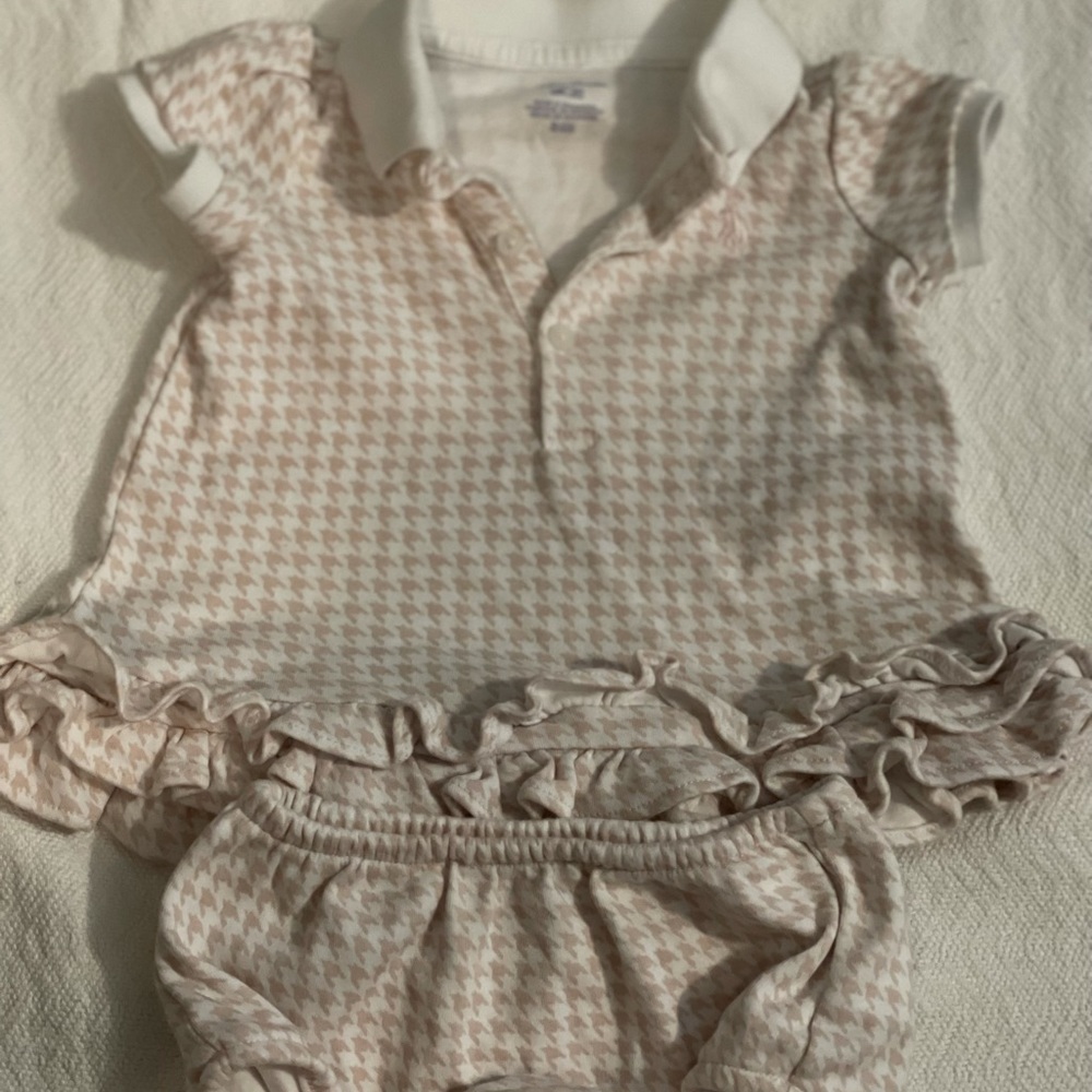Pink & white, 2pc RL Polo outfit, 3 months